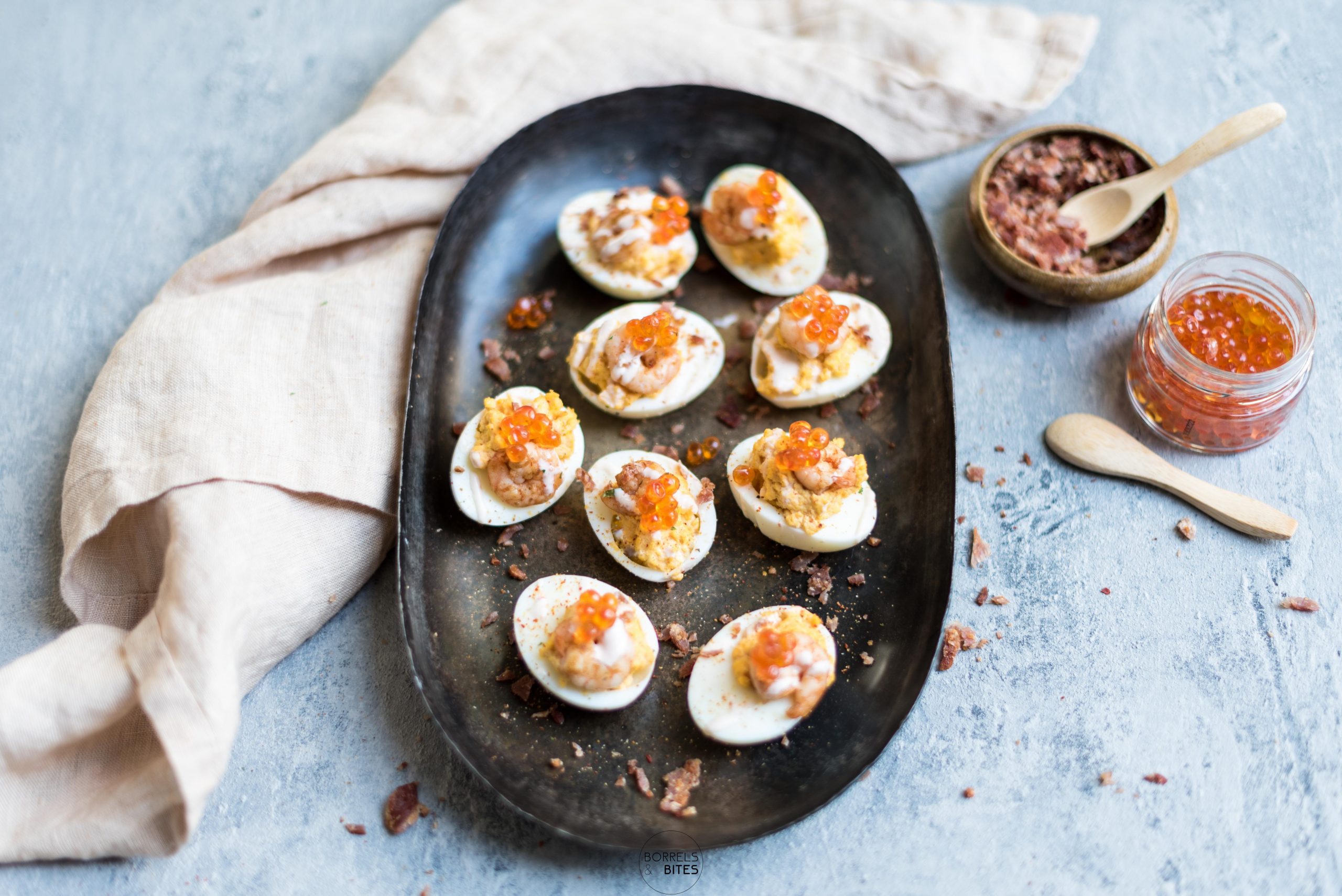 Loaded deviled eggs – gevulde eieren met toppings