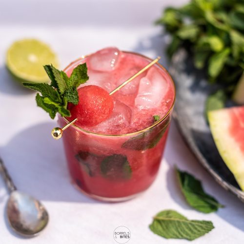 Watermeloen cocktail met munt en limoen